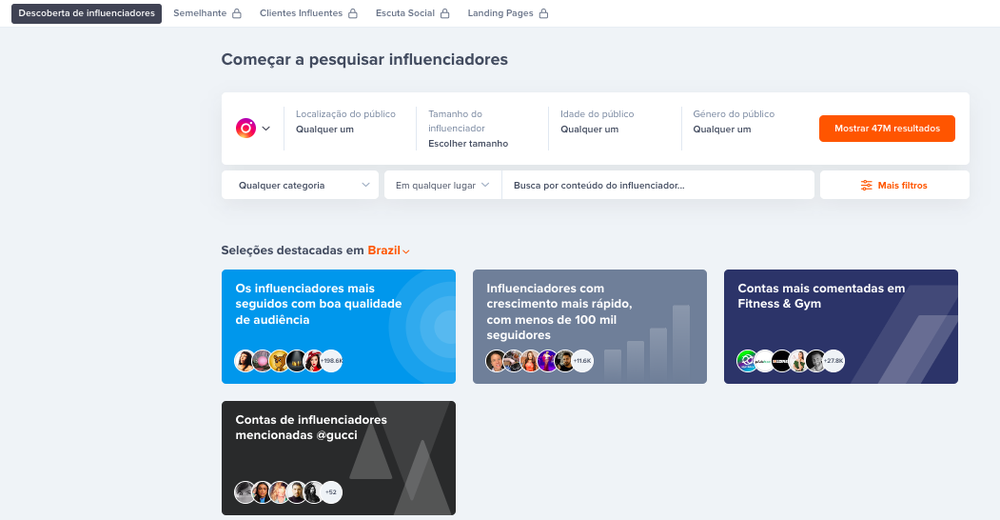 descoberta de influenciadores hypeauditor