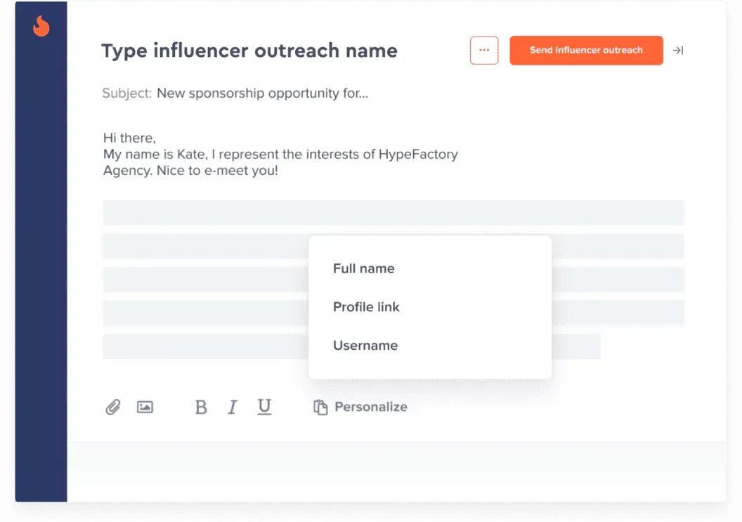 Personalize sua mensagem de Contato com influenciadores para receber uma resposta melhor