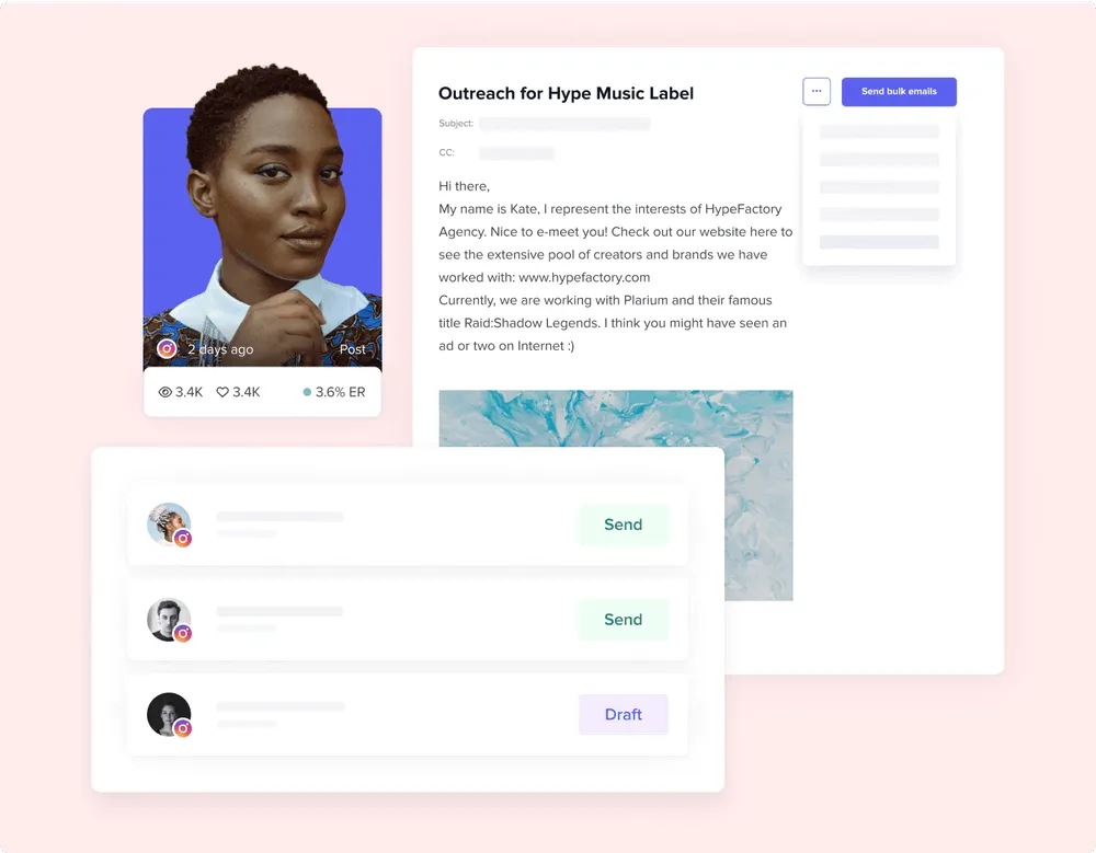 an image showing an influencer outreach effort by a brand