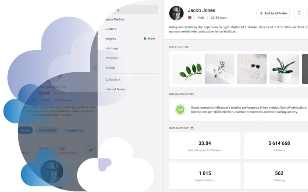 A glimpse of Emplifi’s influencer analytics which helps marketers evaluate influencers.