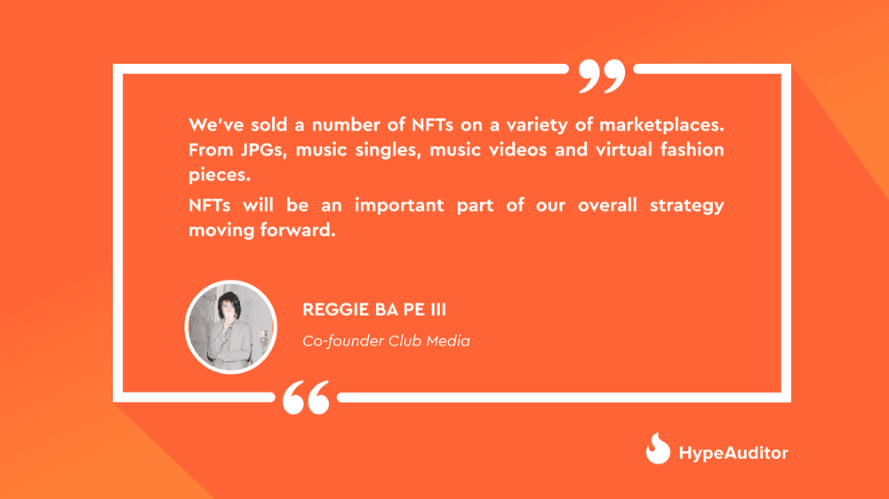 Reggie Ba Pe III co-founder of Club Media on NFTs
