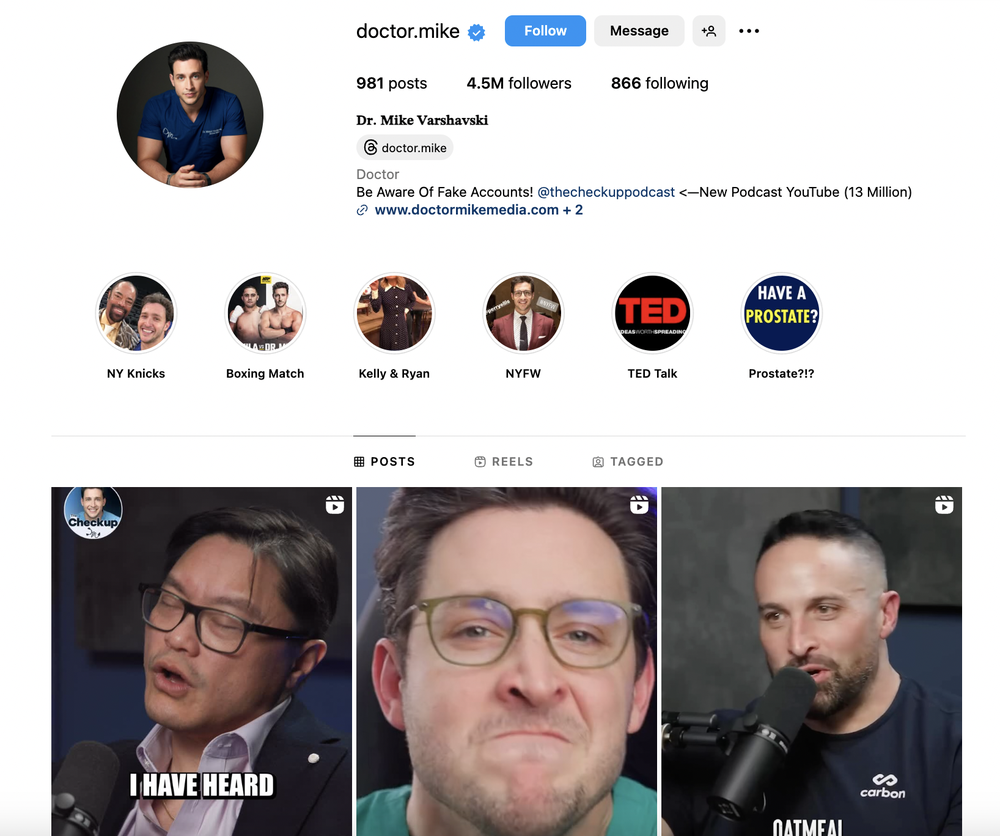 An example of following and followers number of an Instagram influencer