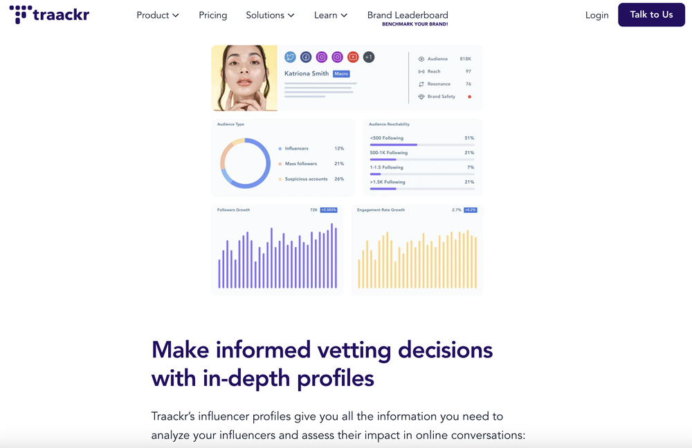Traackr, a tool that provides brands with influencer analytics.