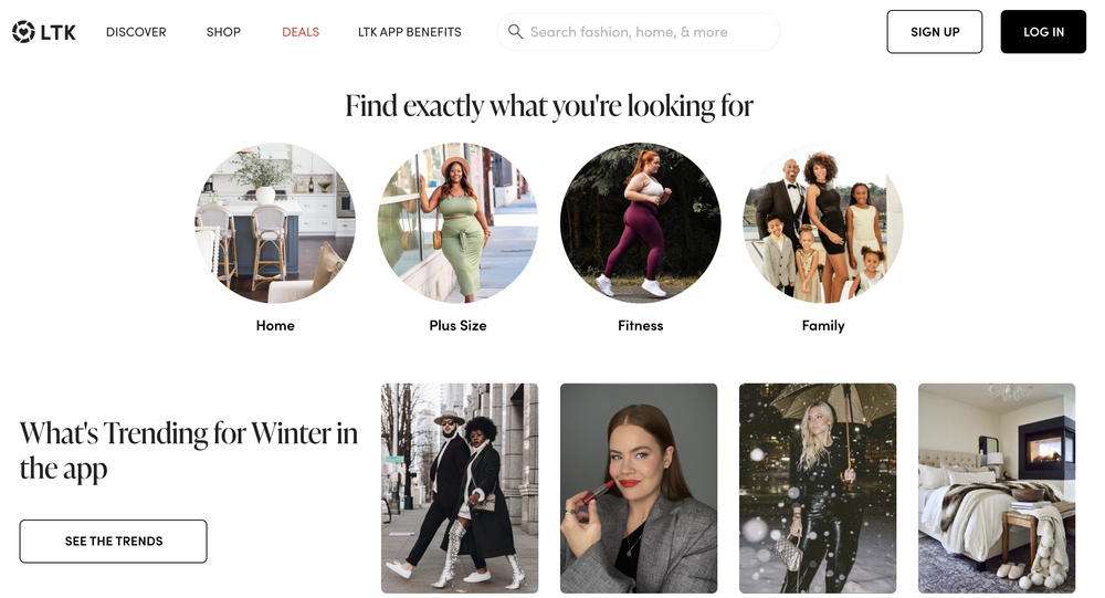 LTK iss a creator marketplace that helps marketers find influencers for campaigns.