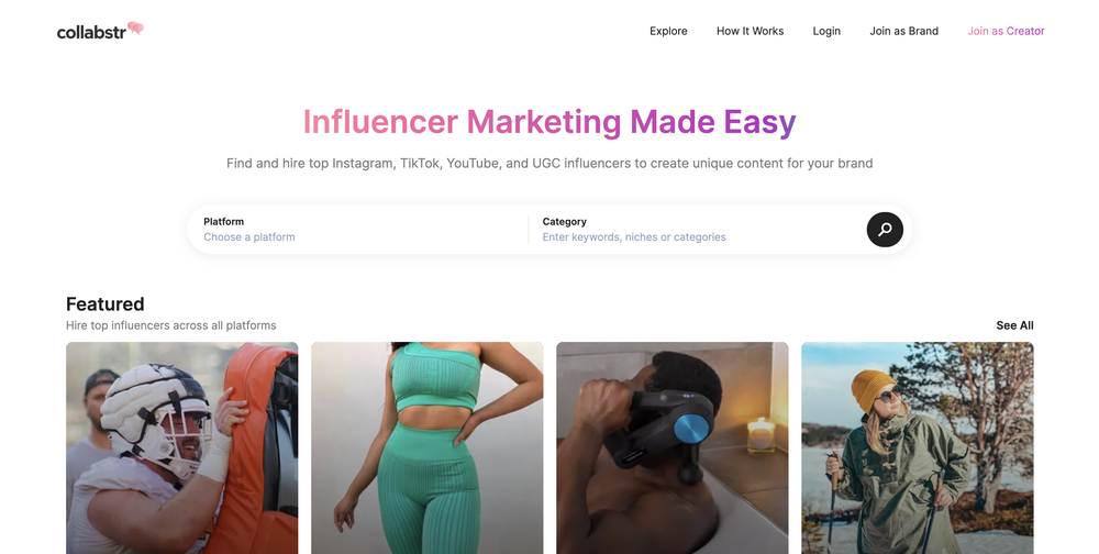 Collabstr helps companies find and hire Instagram, TikTok, and YouTube influencers