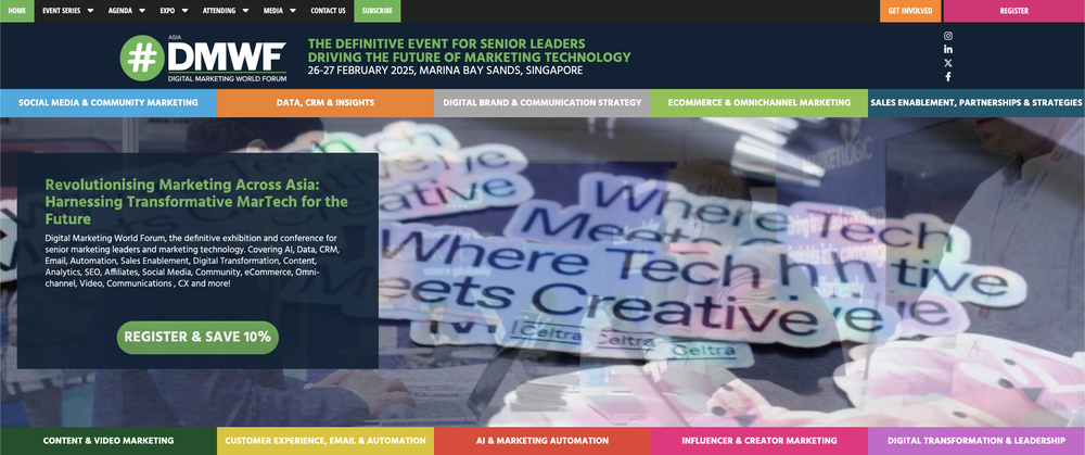 A screenshot from Digital & Social Marketing Conference Asia 2025 website.