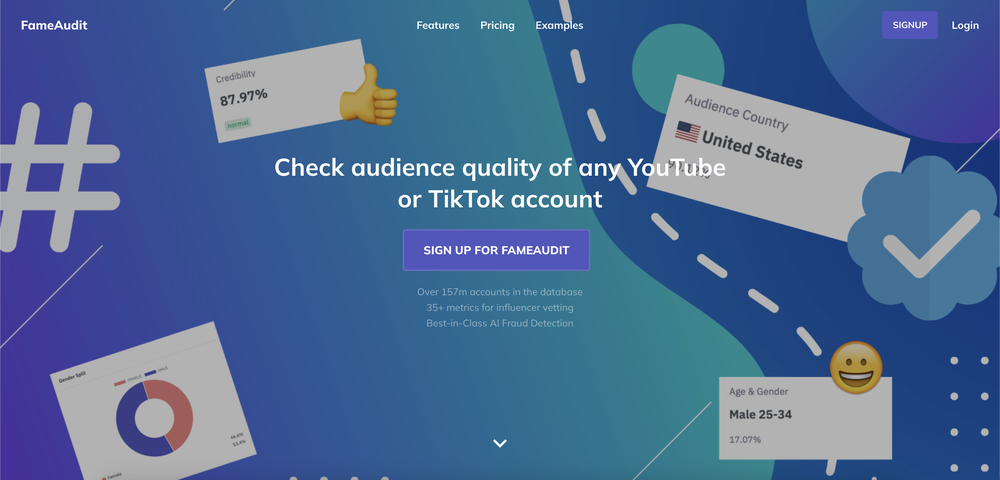 FameAudit helps brands vet influencers by focusing on detecting fake followers and frauds.