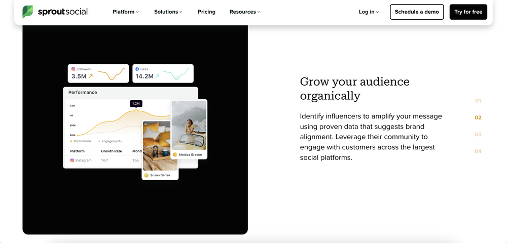 Sprout Social’s AI can help search with multiple filters to identify influencers.