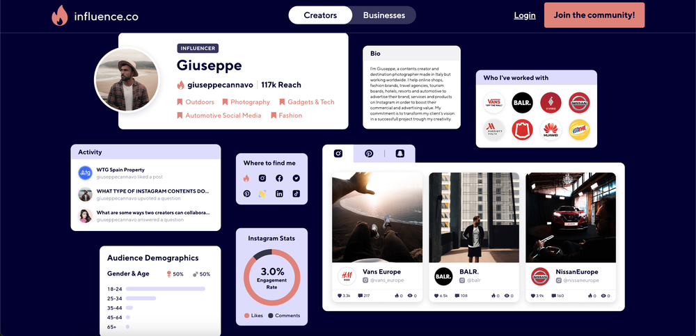 A glimpse of influence.co's feature that makes it easier for marketers to manage campaigns.
