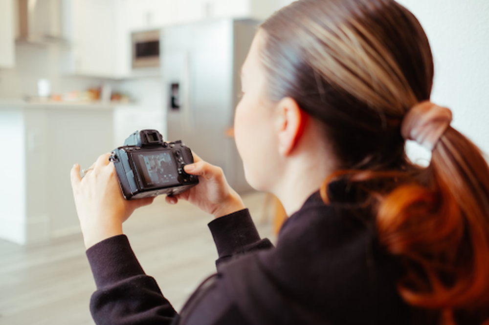 woman taking product photos