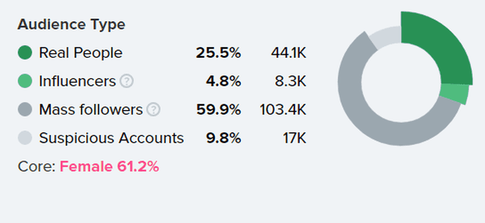 Audience types in HypeAuditor's Account Analytics