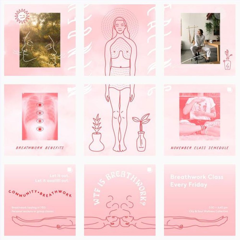 Photos of Community Breathwork via Instagram