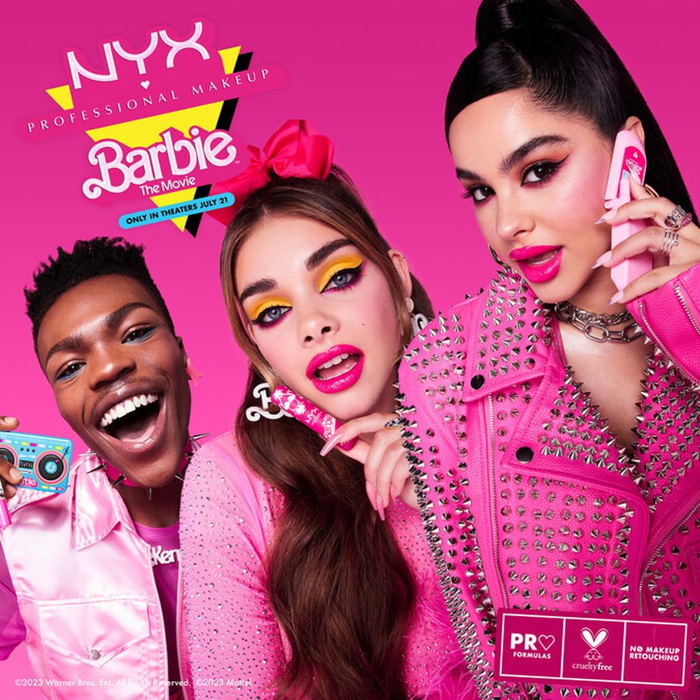 An image of NYX Professional Makeup promoting the brand's Barbie series