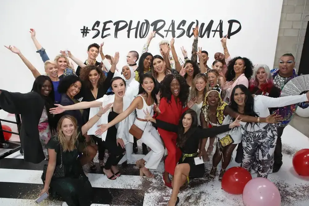 An image of #SephoraSquad, a program for influencers who collaborate with Sephora