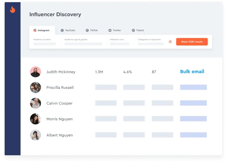 Adicione facilmente influenciadores de suas ferramentas favoritas