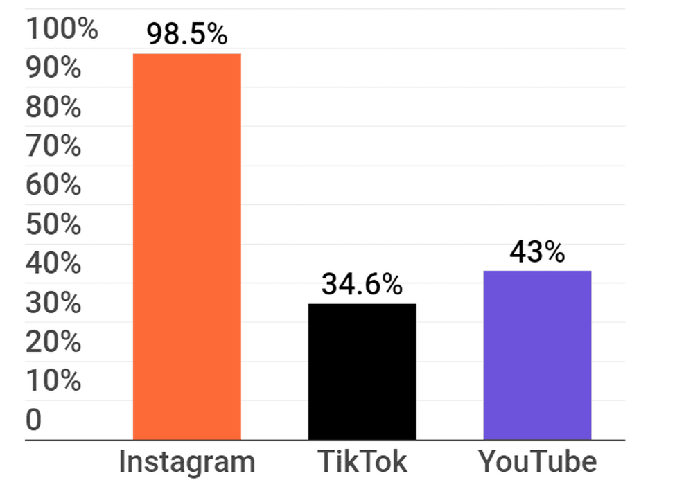 Platforms used by influencers