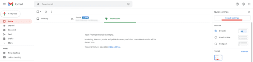 First step of creating an email template in Gmail