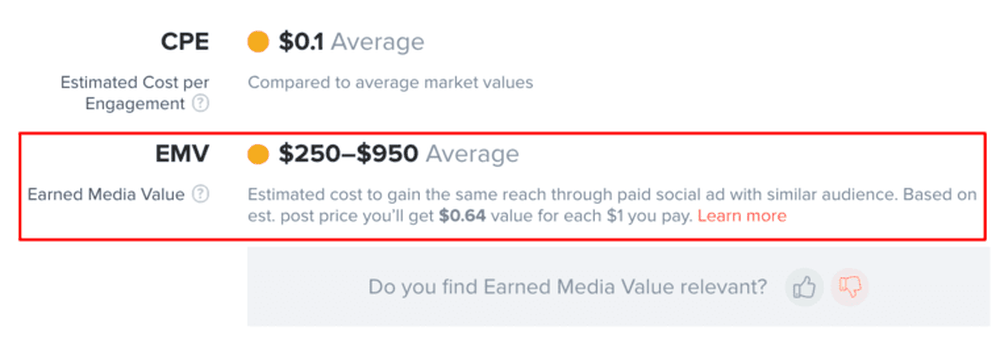 Earned Media Value in HypeAuditor’s Analytical Report