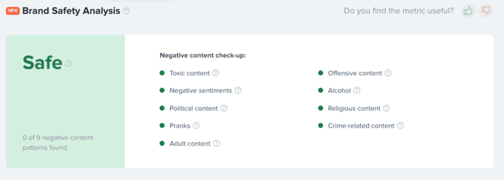 The conent is not safe for your collaborated brand