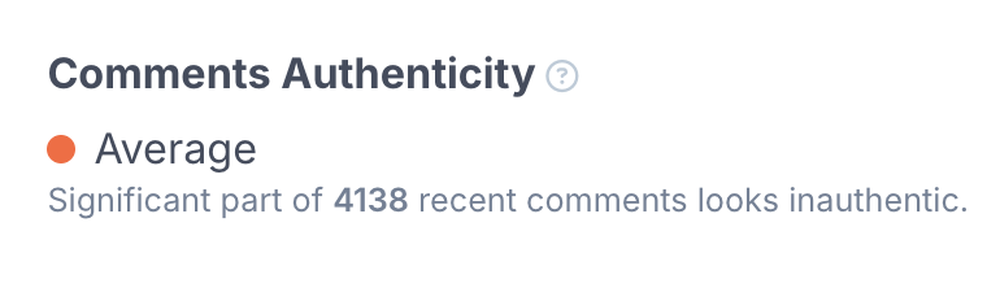 comments authenticity in HypeAuditor influencer reports