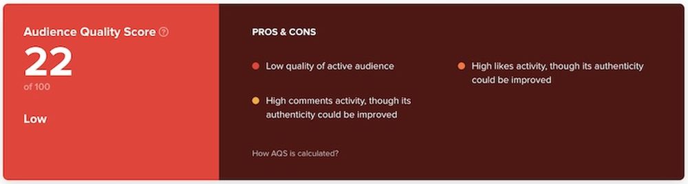 low audience quality score