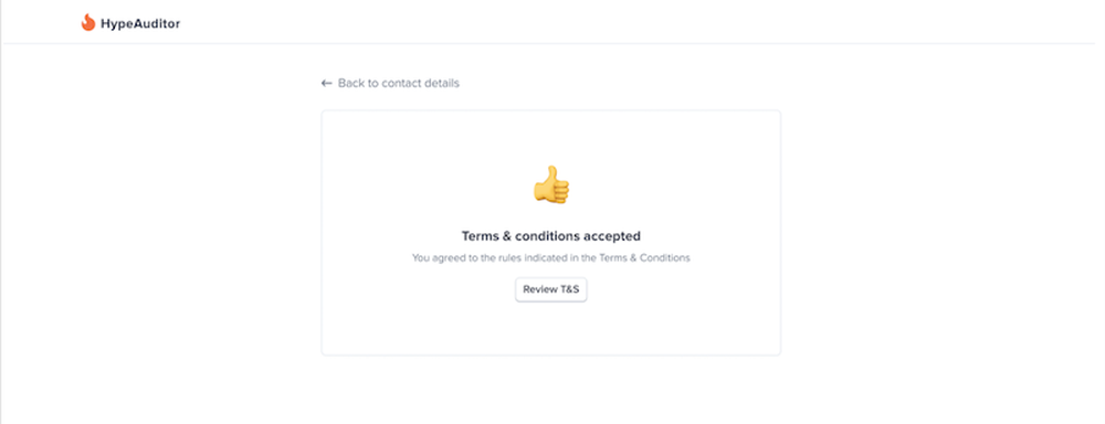 Terms and conditions accepted through the platform