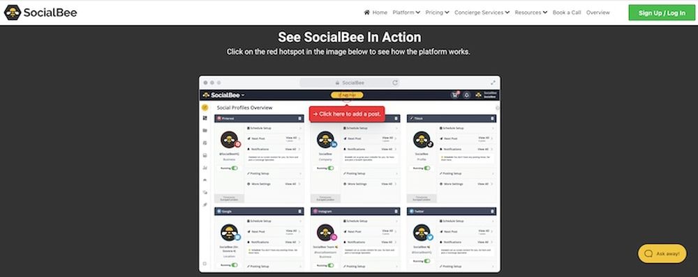 SocialBee is a social media scheduler tool