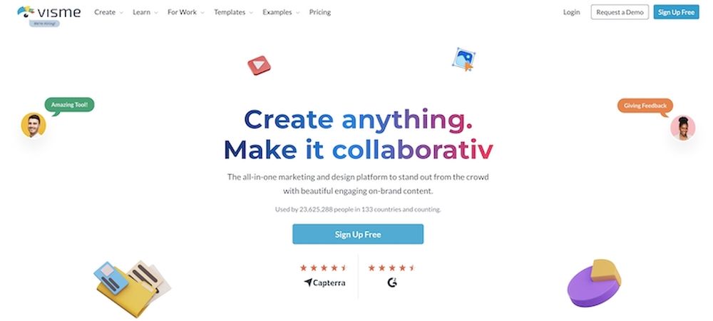 Visme is a graphic design tool