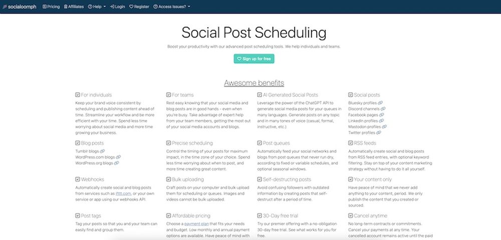 Socialoomph is a social media management tool