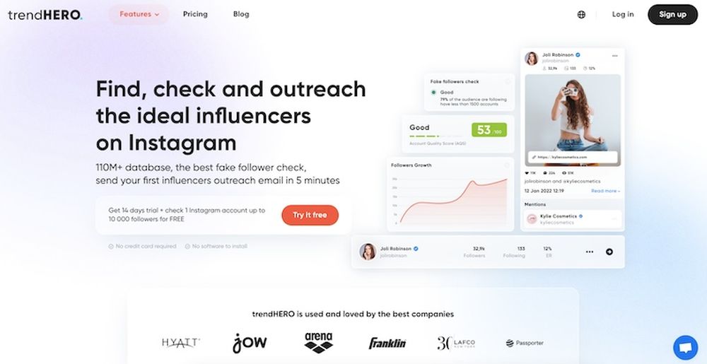 trendHERO has the largest Instagram influencer database