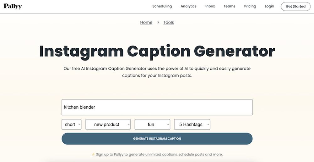 Pally, a caption generator tool