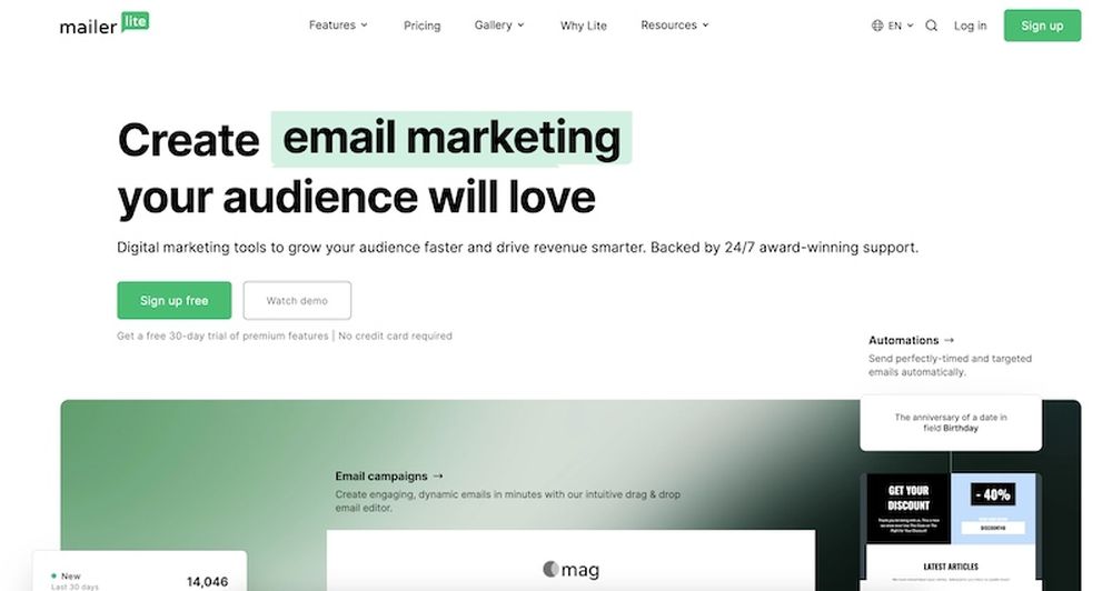 MailerLite is an email marketing tool