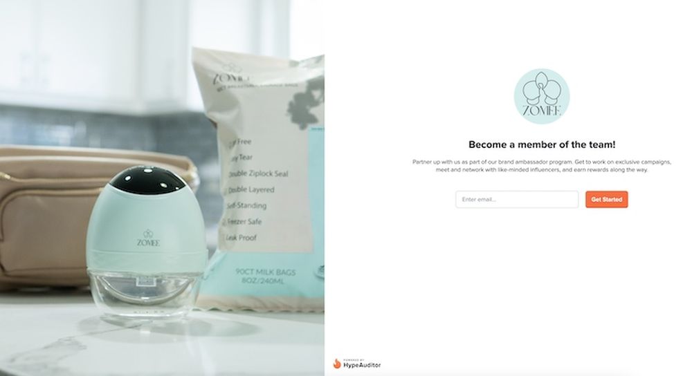 Create a landing page for your brand ambassador program with HypeAuditor
