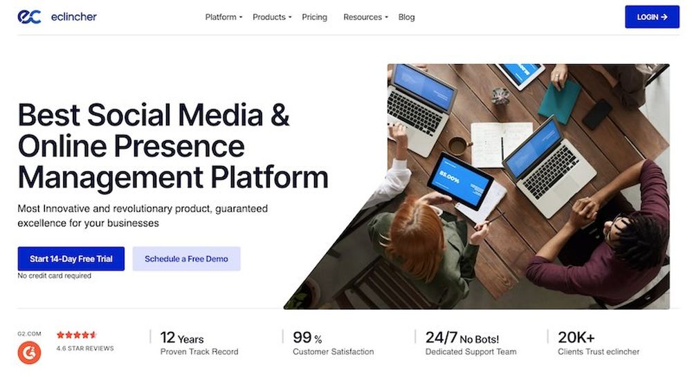eclincher provides solutions for managing social media