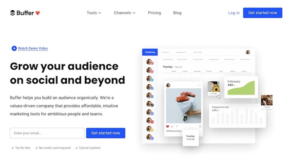 Buffer is a social media scheduler tool