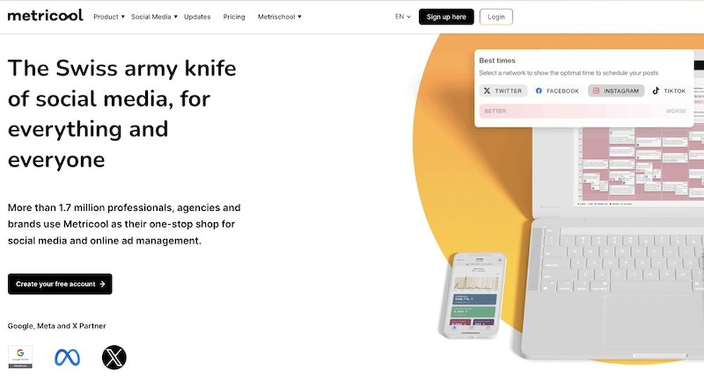 Metricool is a social media scheduler tool
