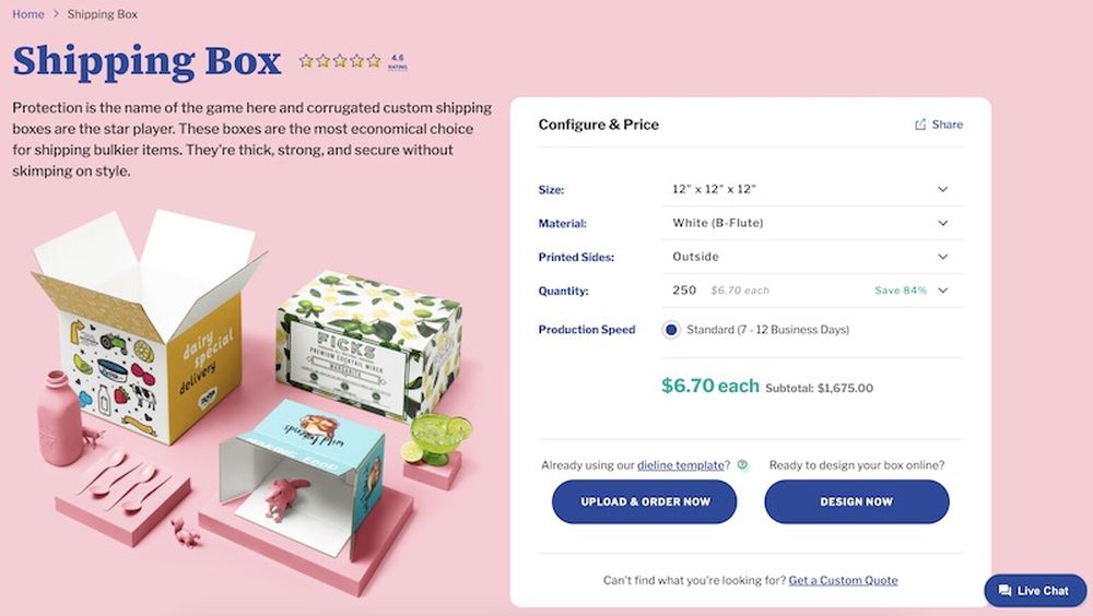 Packlane's shipping boxes