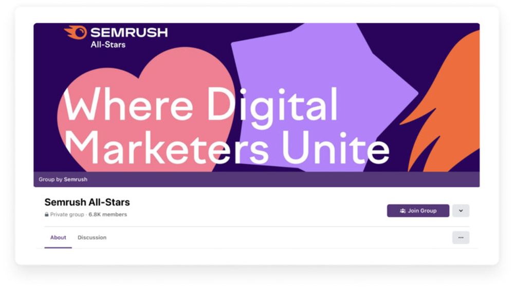 Facebook community of Semrush