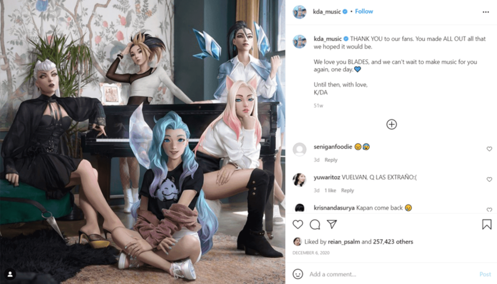 K/DA is a virtual all-girl K-pop group