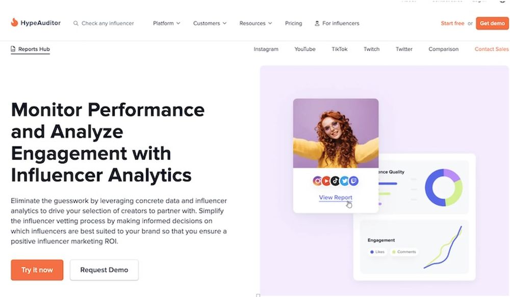 Analyze content creators with HypeAuditor's analytics tool