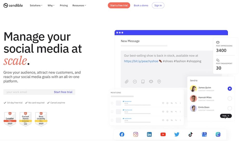Sendible is a social media scheduler tool
