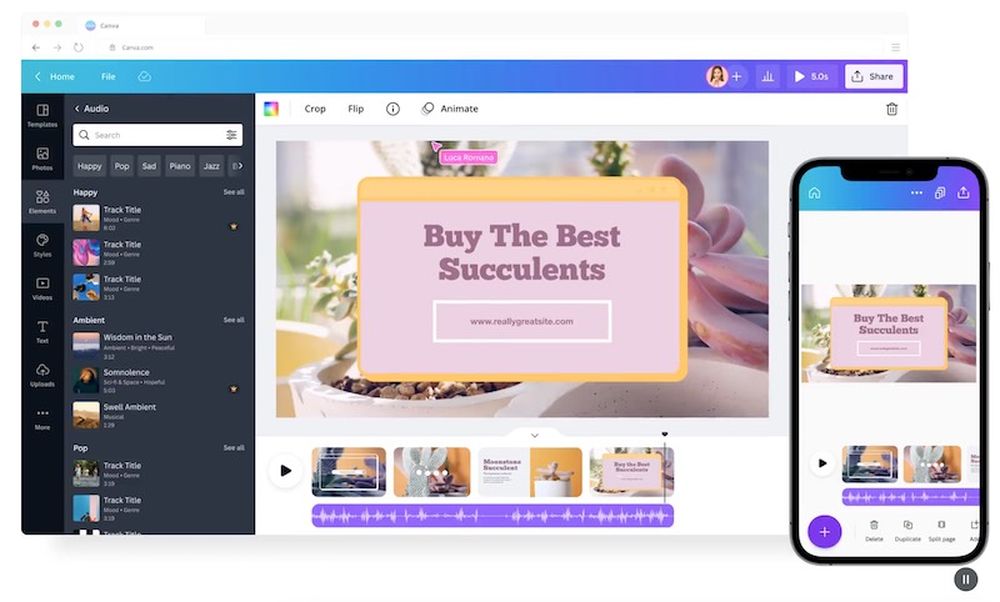 Canva's interface