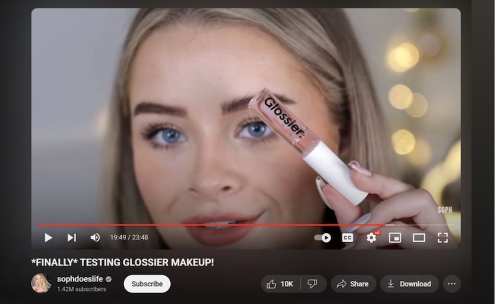 Glossier product test video