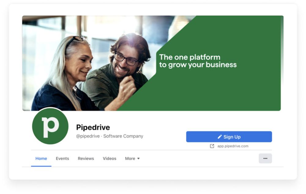 sign up button on Facebook