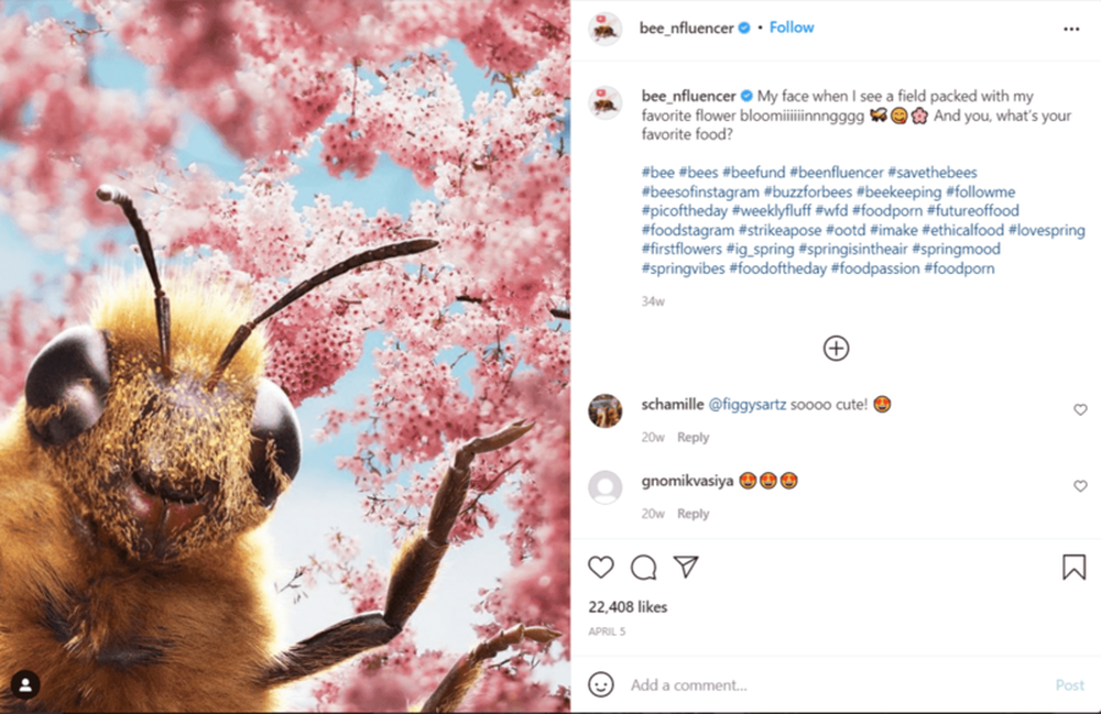 bee_nfluencer raises attention to protecting bees