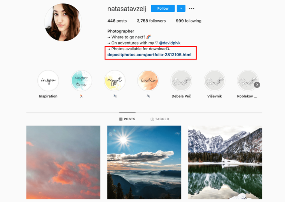 Insgram photographer with different images