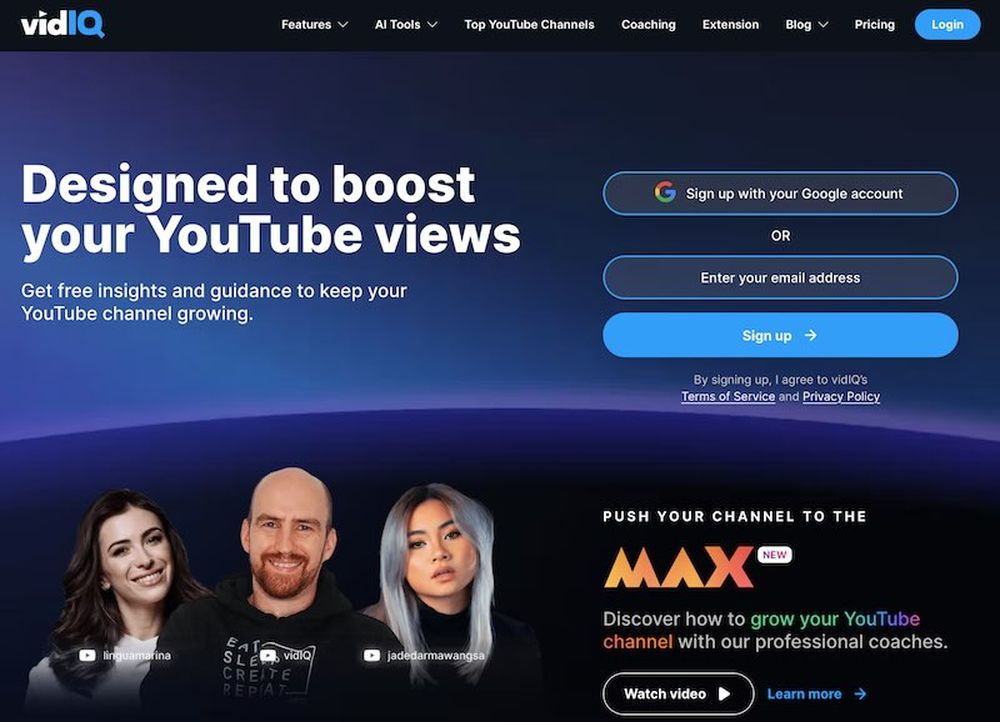 VidIQ's YouTube analytics tool