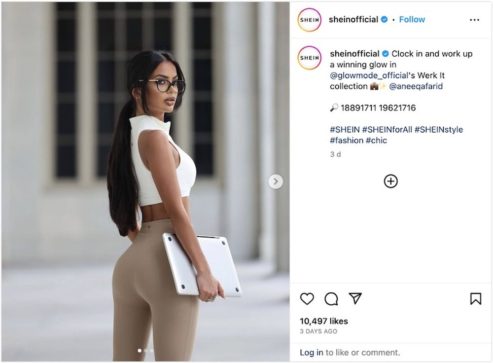 A collaboration between Shein and an influencer