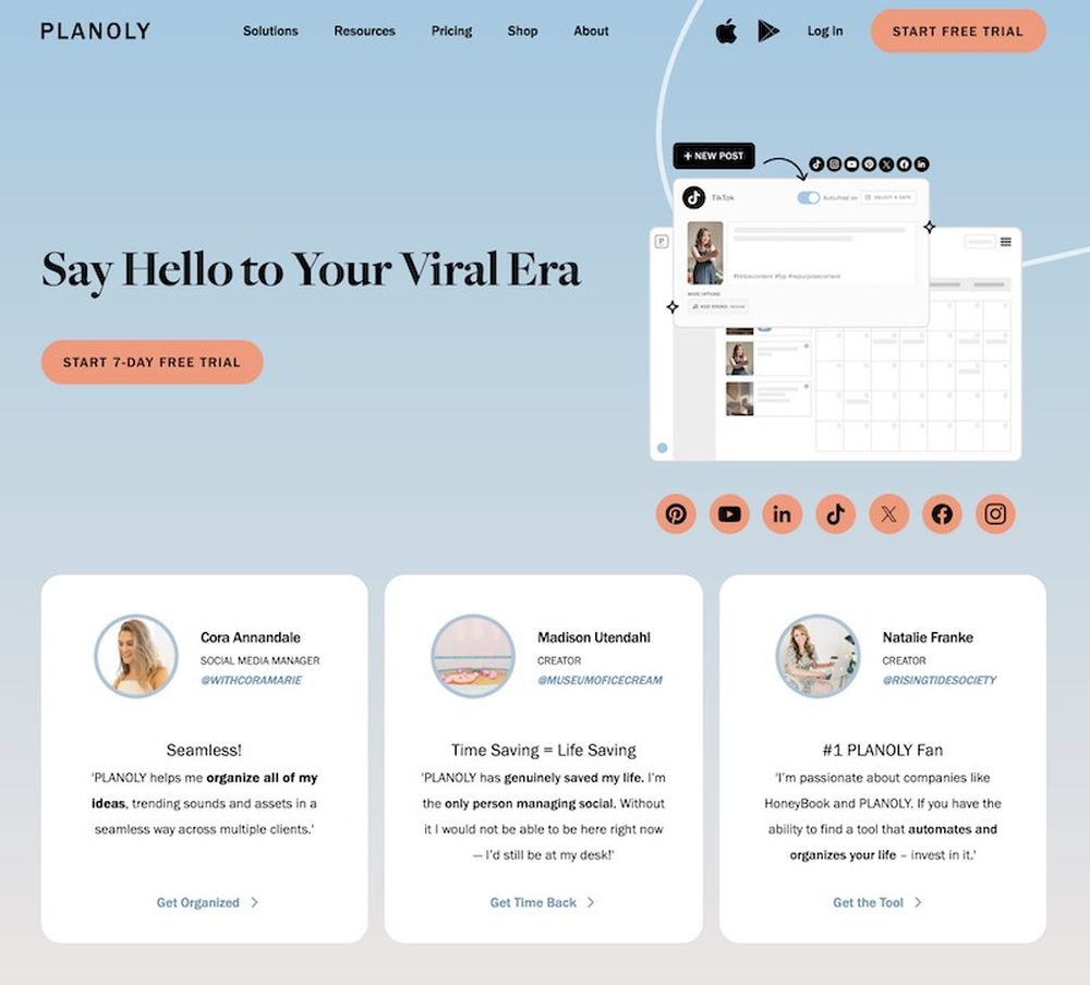 Planoly is a social media scheduler tool