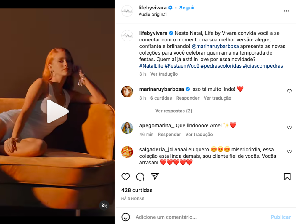marina ruy barbosa para life by vivara campanha de natal